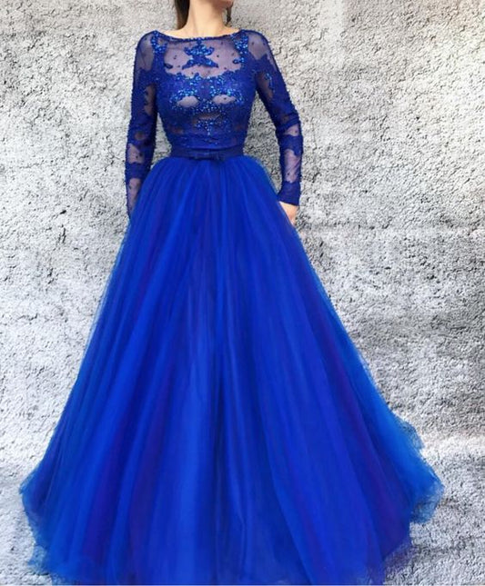 Long Prom Formal Evening Dress with long sleeve   cg18489