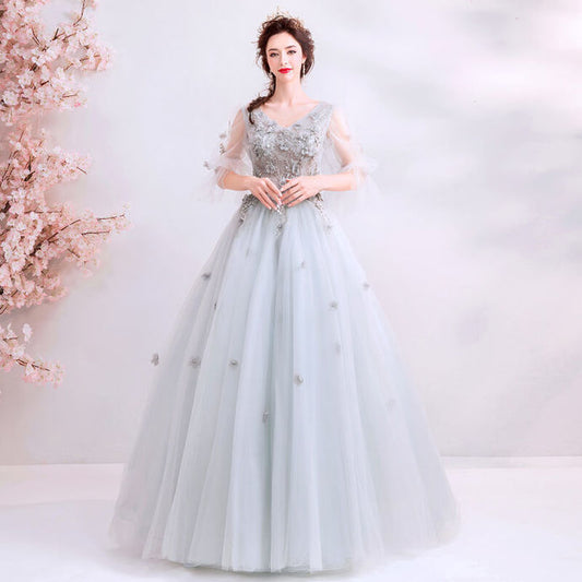 Prom Dress Grey Ball Gown Prom Dresses    cg19127