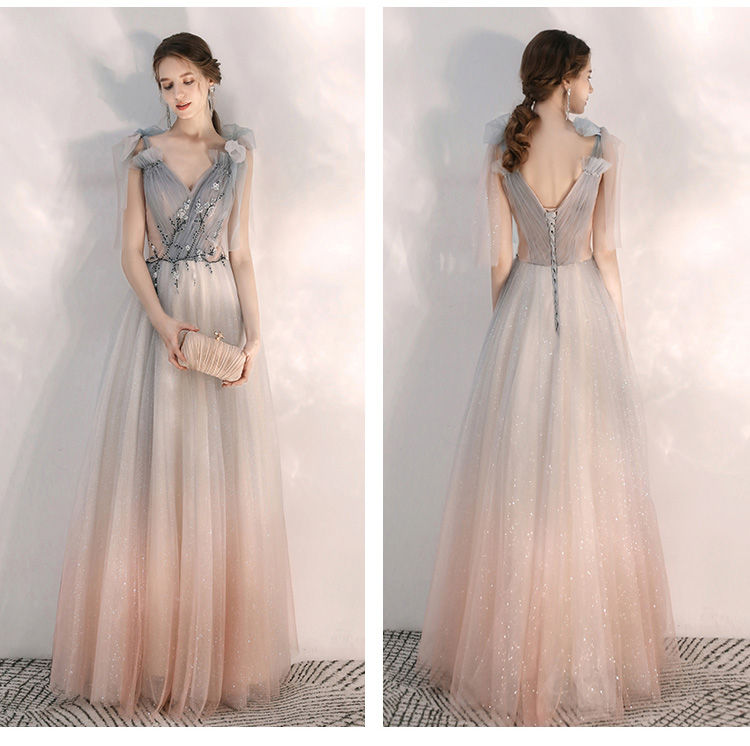 Ombre Beaded Tulle Prom Dress    cg19405