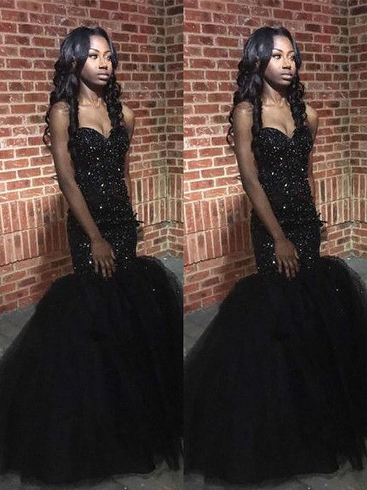 Trumpet/Mermaid Sleeveless Sweetheart Sequins Beading Floor-Length Dresses Prom Dress    cg19525