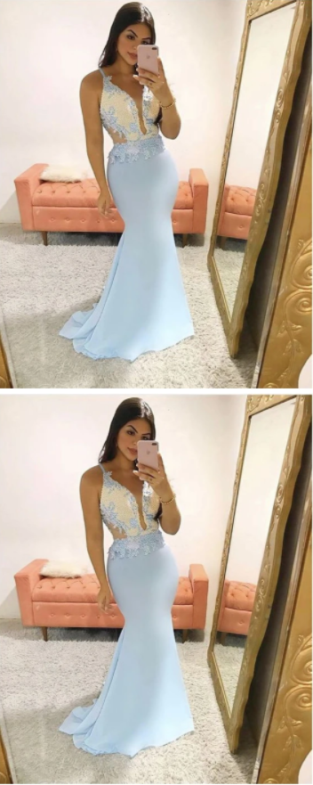 Charming V-neck Mermiad Prom Dress    cg19697