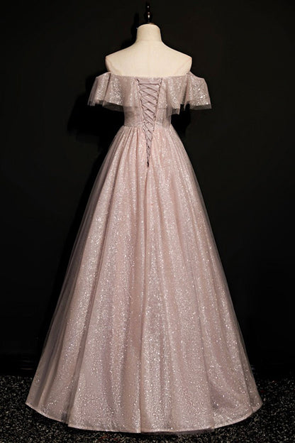 SHINY TULLE SEQUINS LONG A LINE PROM DRESS EVENING DRESS    cg21557
