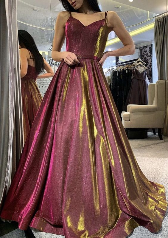 Ombre glitter prom long dresses 2021 women__ v neck evening gown    cg21841