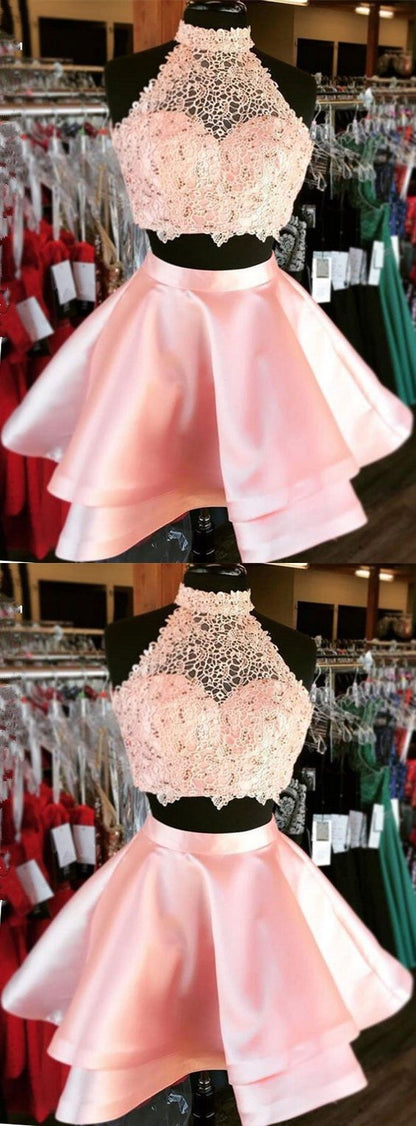 Two piece homecoming dresses,2 piece homecoming dresses,pink homecoming dresses cg2207