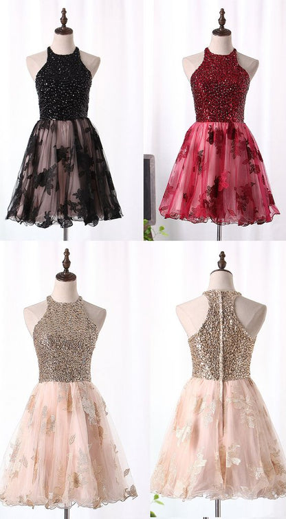 A-line With Sequins Knee Length Homecoming Dress  cg2409