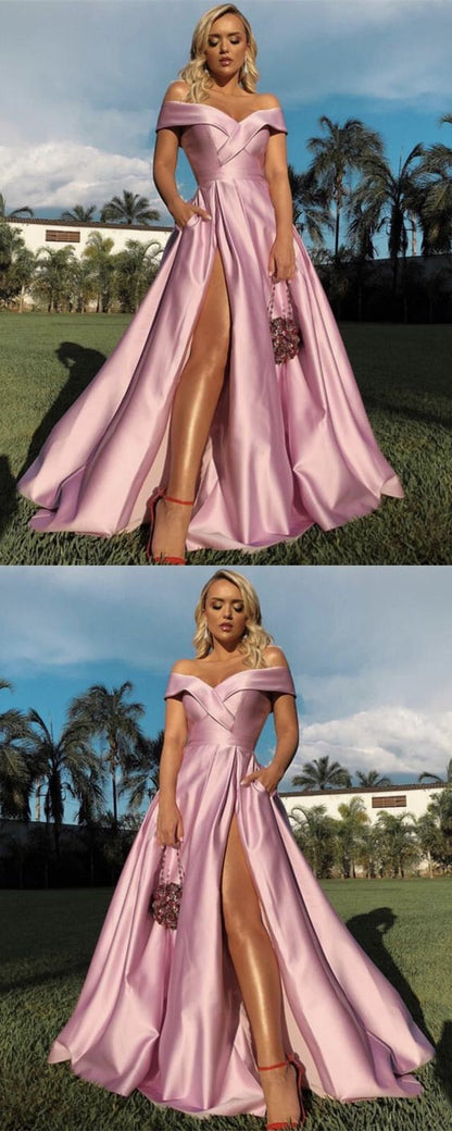 Light pink prom dresses with pocket cg2578