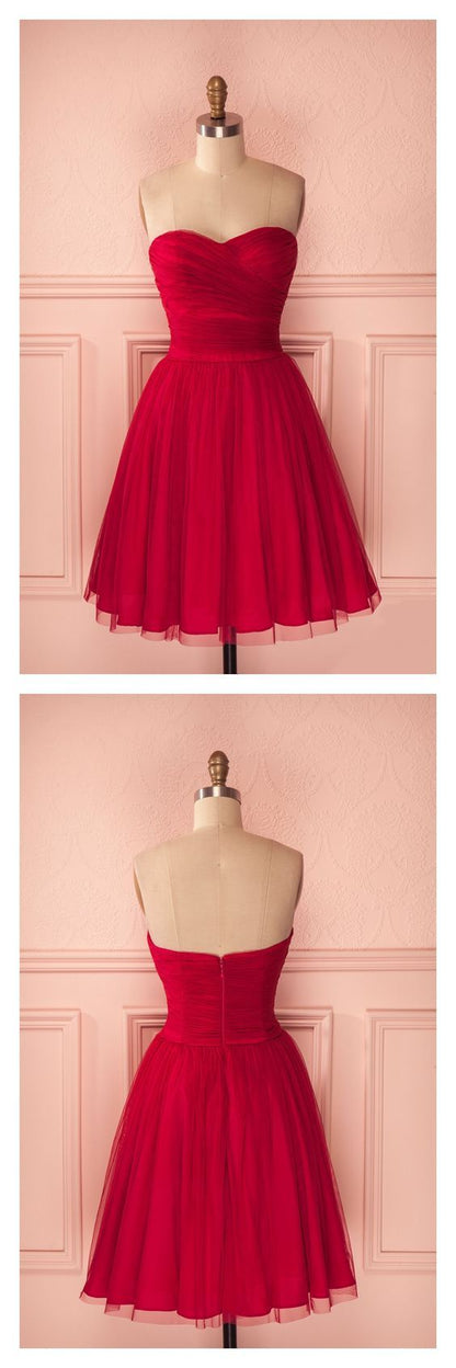 Red Sweetheart Ruches Short Homecoming Dresses,Fashion Homecoming Dress,Sexy Party Dress,Custom Made Evening Dress cg2715