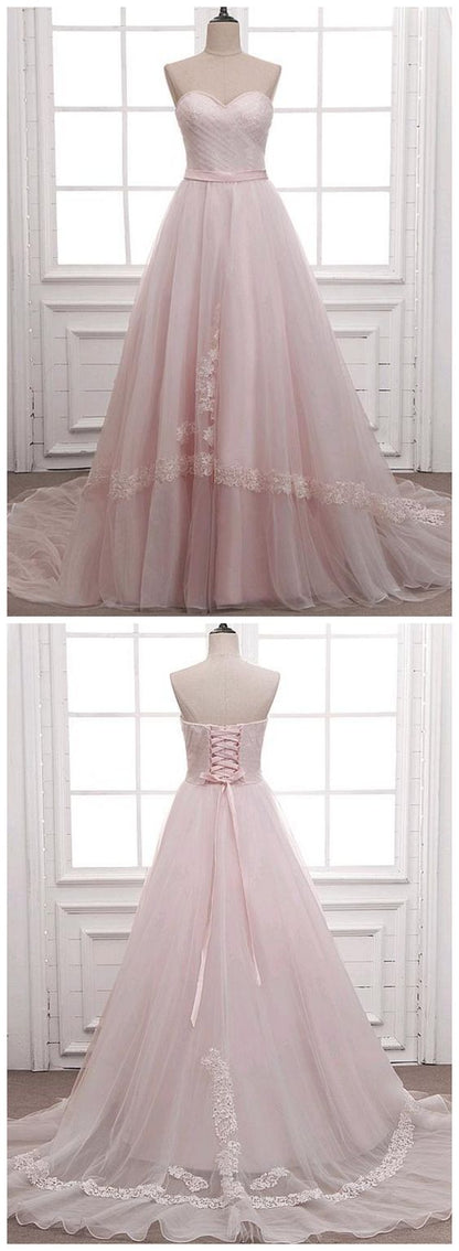 Tulle Sweetheart Neckline A-line Wedding prom Dress cg4009