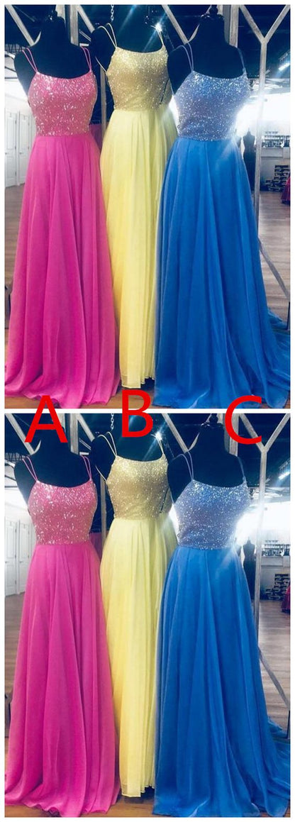 Prom Dress with Spaghetti Straps Custom Made cg4022