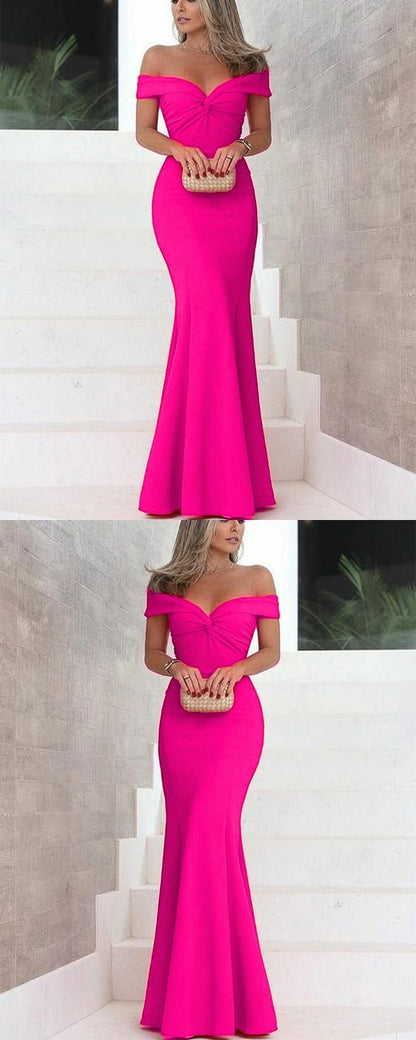 baby pink prom dress mermaid off the shoulder evening gowns cg4121