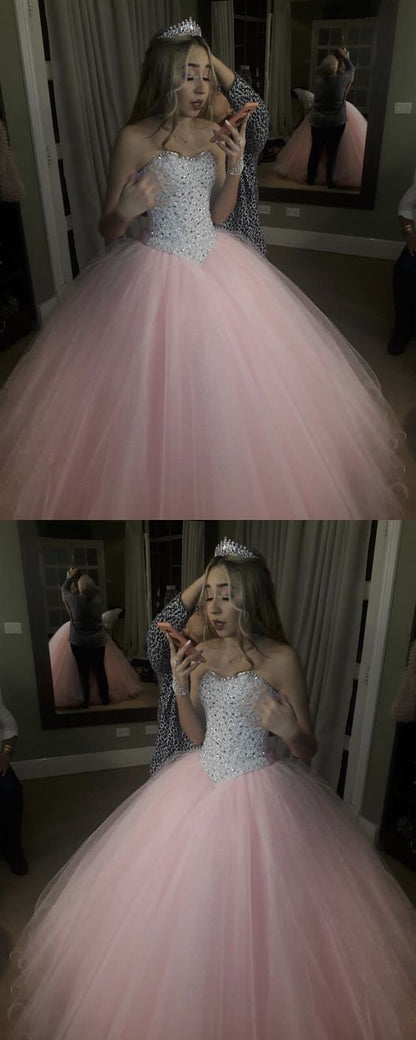 baby pink quinceanera dresses ball gowns prom dress cg4204