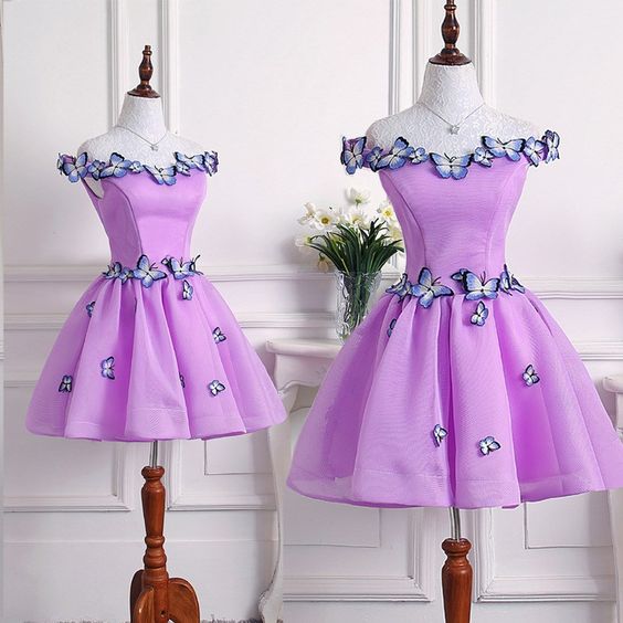 Beautiful Purple Tulle Short Party Drses, Homecoming Dress for Sale cg4704