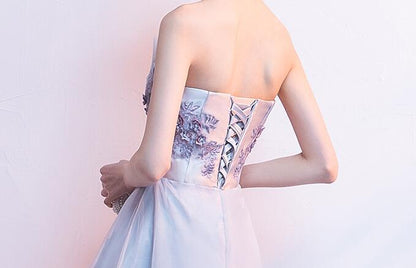 Fashionable Tulle High Low New Party Dress With Flower Applique, Party prom Dress  cg5754