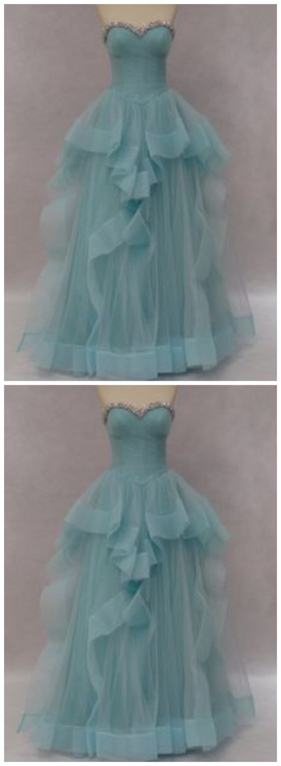 Light Green Tulle Sweetheart Prom Dress  cg7011