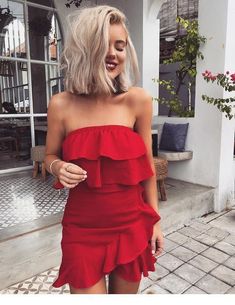 Cute wine red strapless homecoming dress  cg7692