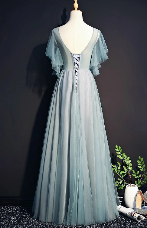 Beautiful Mint Green Tulle Long Party prom Gown, Tulle Formal Dress 2020  cg8016