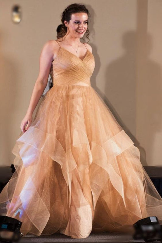 Gold Pageant prom Dress  cg8570