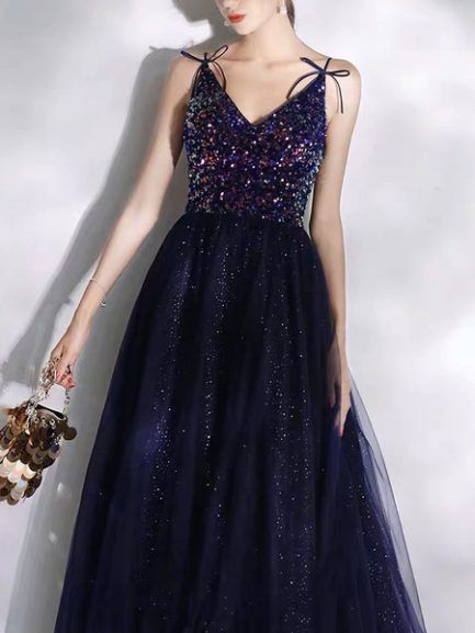 Prom V Neck A Line Sleeveless Straps Floor Length Butterfly Party Dresses  cg9018