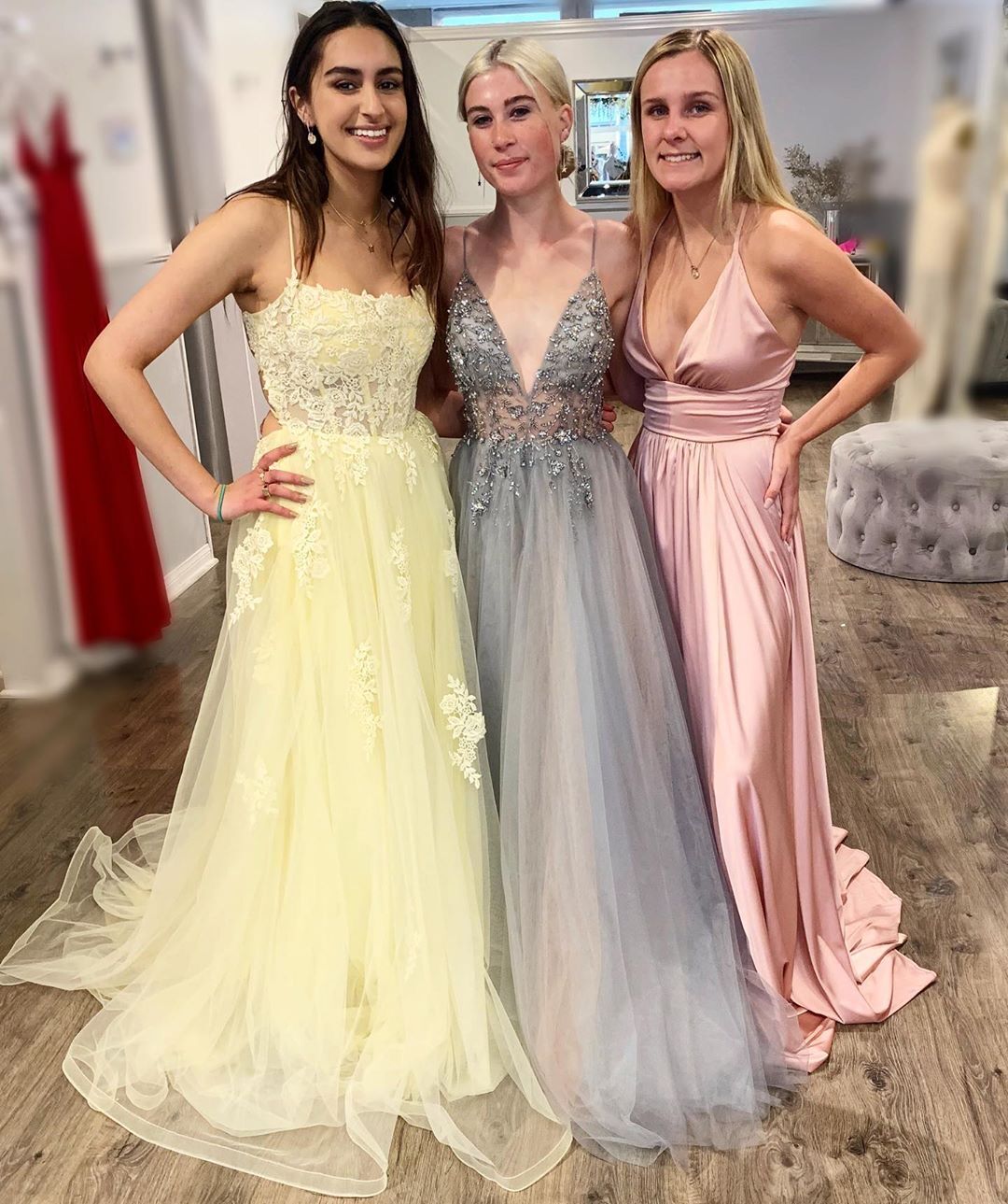 Glamorous A Line Spaghetti Straps Yellow Long Prom/Evening Dress Appliques  cg9383