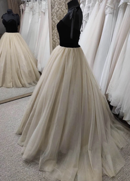 Black velvet and tulle prom dress evening dress   cg9402