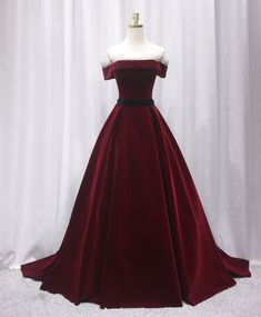 Simple Burgundy long off shoulder prom dress long evening dress  cg9629