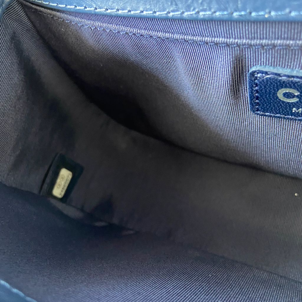 Chanel Aged Calfskin Chevron Quilted Medium Jacket Boy Flap