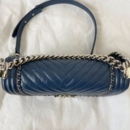 Chanel Aged Calfskin Chevron Quilted Medium Jacket Boy Flap