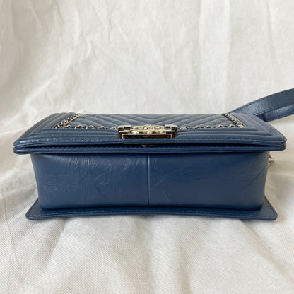 Chanel Aged Calfskin Chevron Quilted Medium Jacket Boy Flap