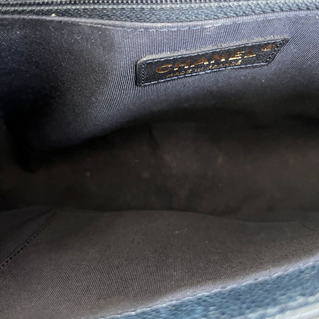 Chanel Black Caviar Leather Medium Quilted Le Boy Bag