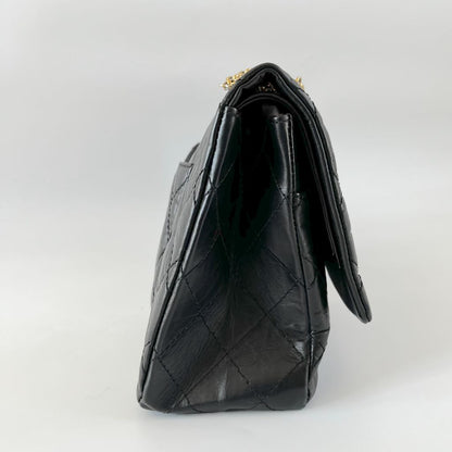 Chanel Black Leather Maxi 2.55 shoulder flap bag