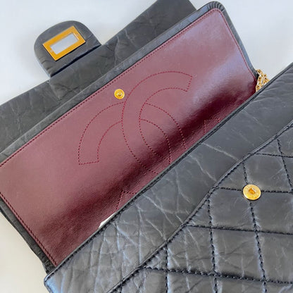 Chanel Black Leather Maxi 2.55 shoulder flap bag