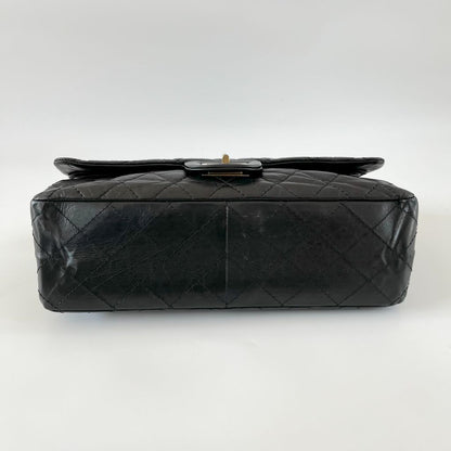 Chanel Black Leather Maxi 2.55 shoulder flap bag