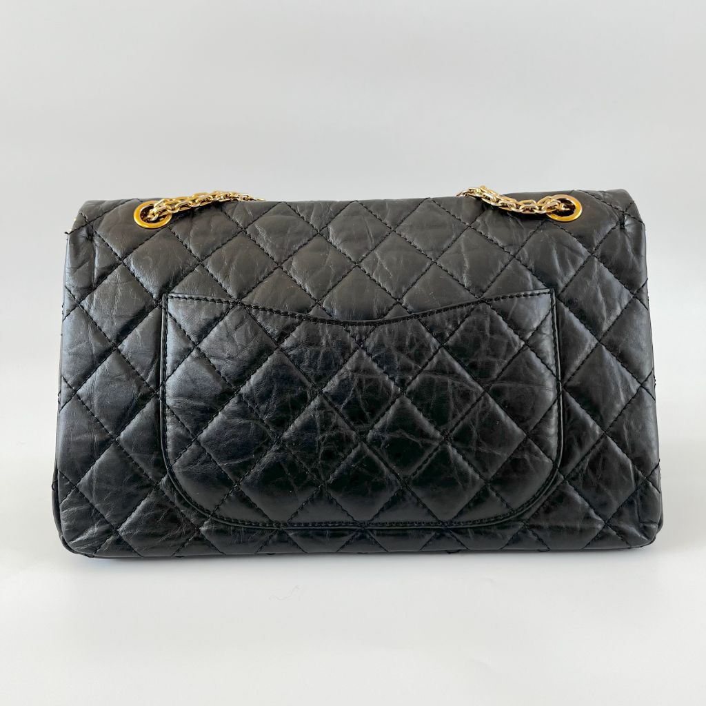 Chanel Black Leather Maxi 2.55 shoulder flap bag