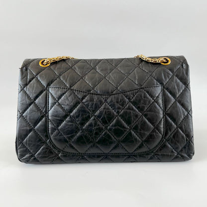 Chanel Black Leather Maxi 2.55 shoulder flap bag