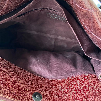 Chanel Chic Burgundy Quilted Caviar Tote Bag