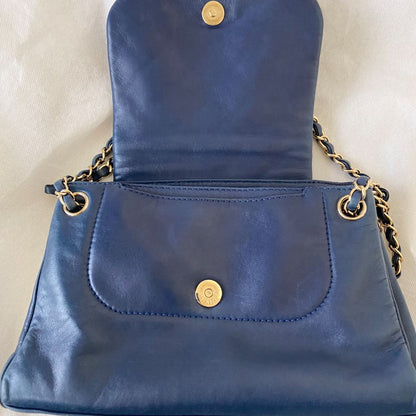 Chanel Dark Blue Mademoiselle Lock Accordion Flap bag