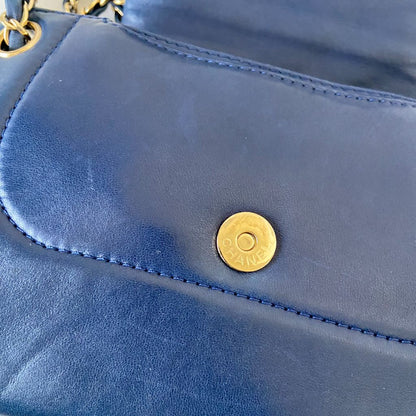 Chanel Dark Blue Mademoiselle Lock Accordion Flap bag