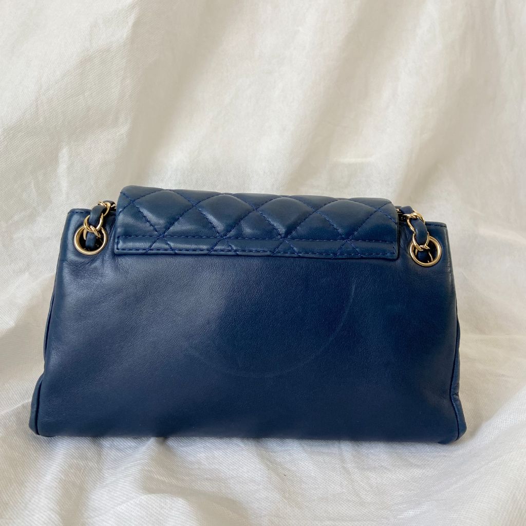 Chanel Dark Blue Mademoiselle Lock Accordion Flap bag