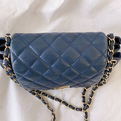 Chanel Dark Blue Mademoiselle Lock Accordion Flap bag