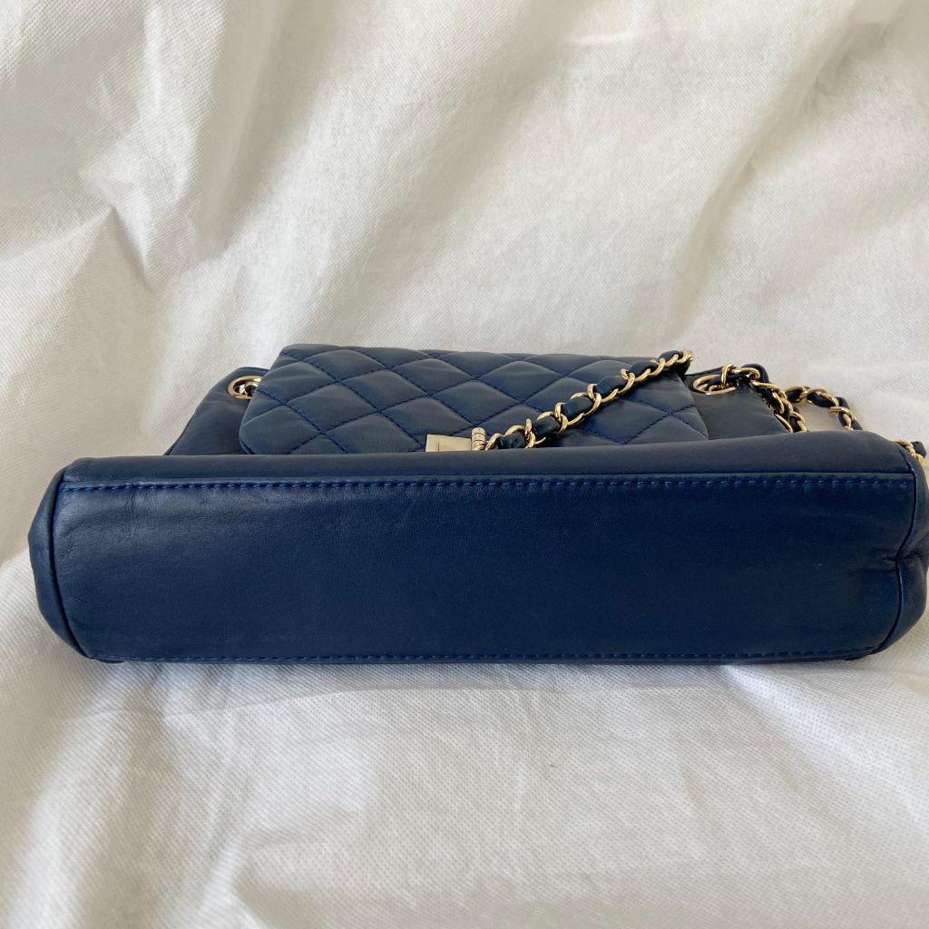 Chanel Dark Blue Mademoiselle Lock Accordion Flap bag