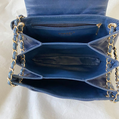 Chanel Dark Blue Mademoiselle Lock Accordion Flap bag