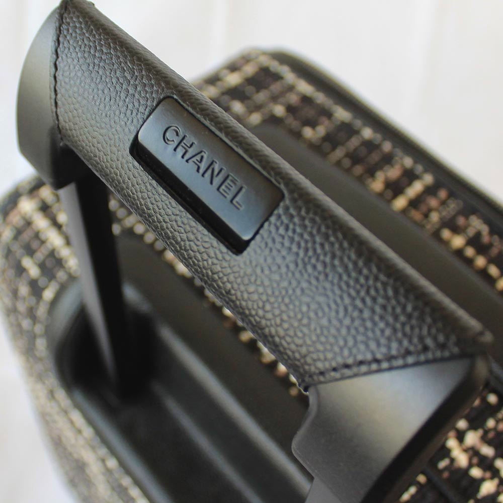 Chanel Dark Blue Tweed Jacket Rolling Suitcase