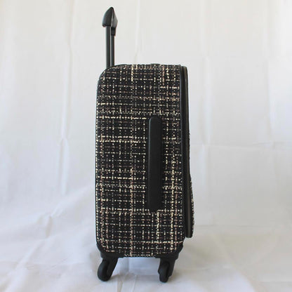 Chanel Dark Blue Tweed Jacket Rolling Suitcase