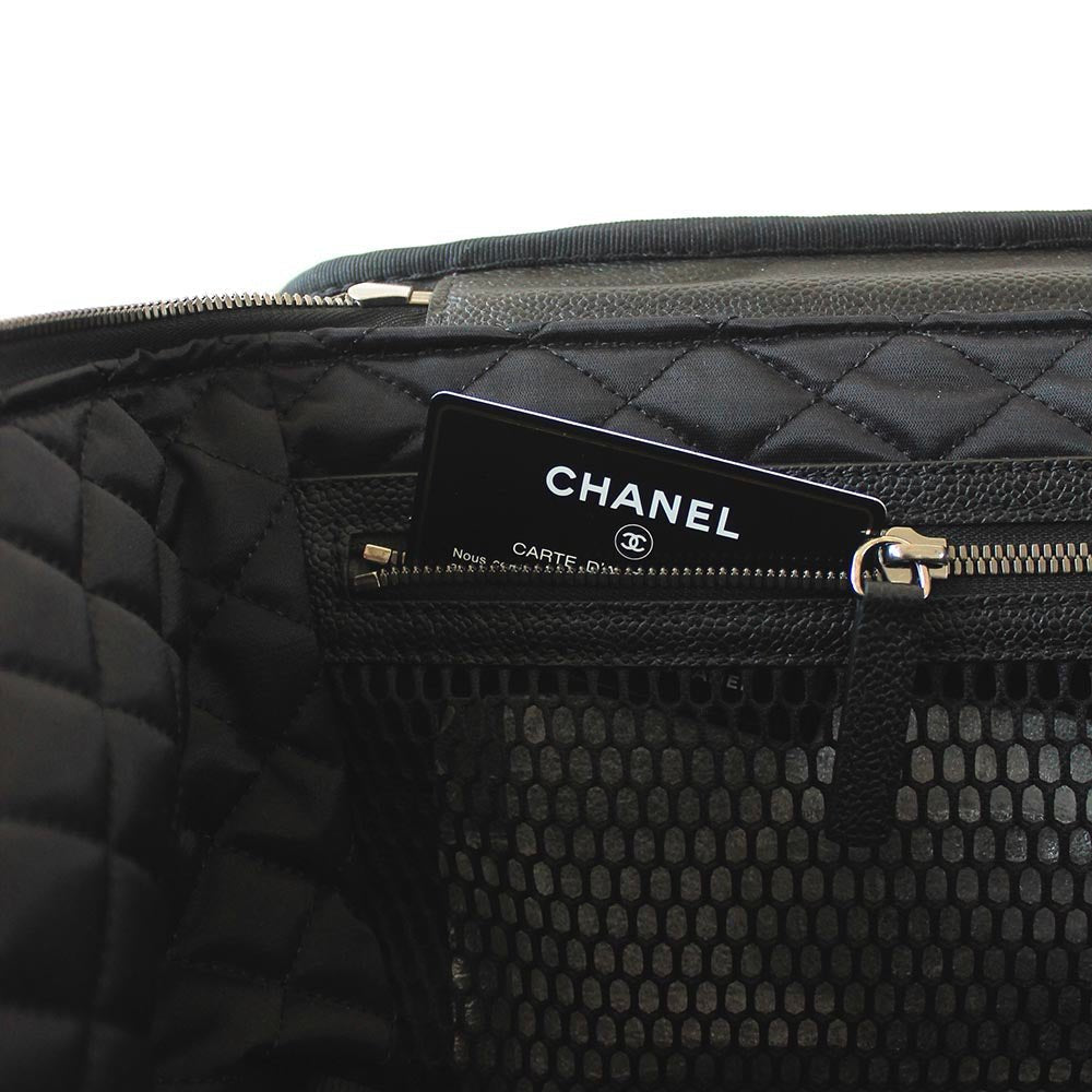 Chanel Dark Blue Tweed Jacket Rolling Suitcase