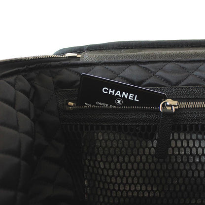 Chanel Dark Blue Tweed Jacket Rolling Suitcase