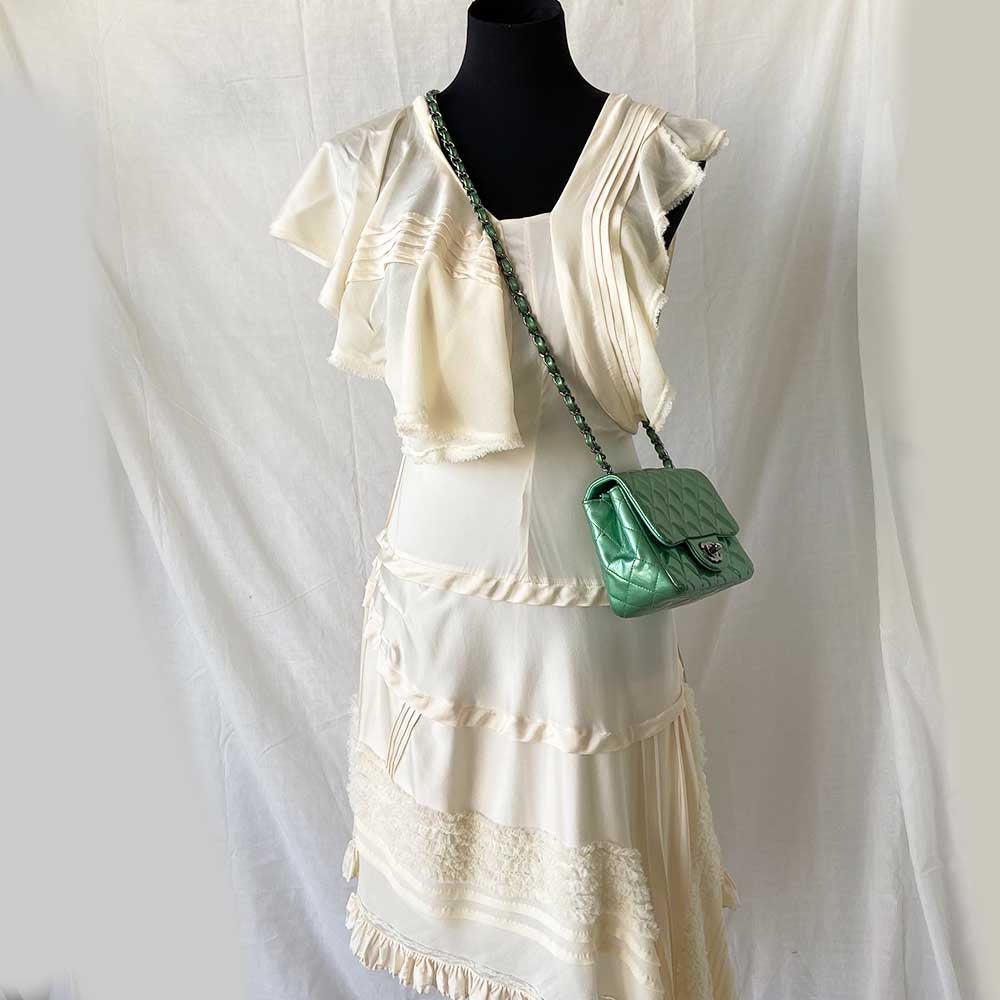 Chanel Green Leather Timeless Square Mini Flap Bag