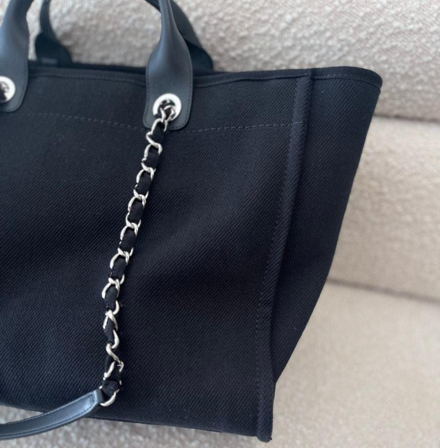 Chanel Canvas Large Deauville Pearl Tote Bag