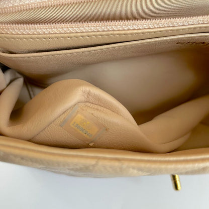 Chanel Jumbo Classic Single Flap Quilted Caviar Light Beige Bag