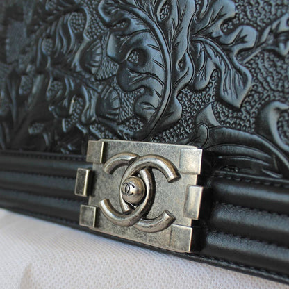 Chanel Leaf Embossed Large Boy Bag