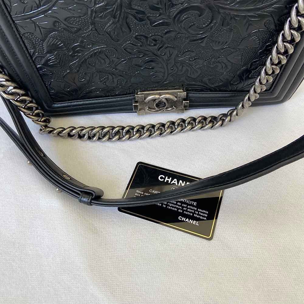 Chanel Leaf Embossed Large Boy Bag